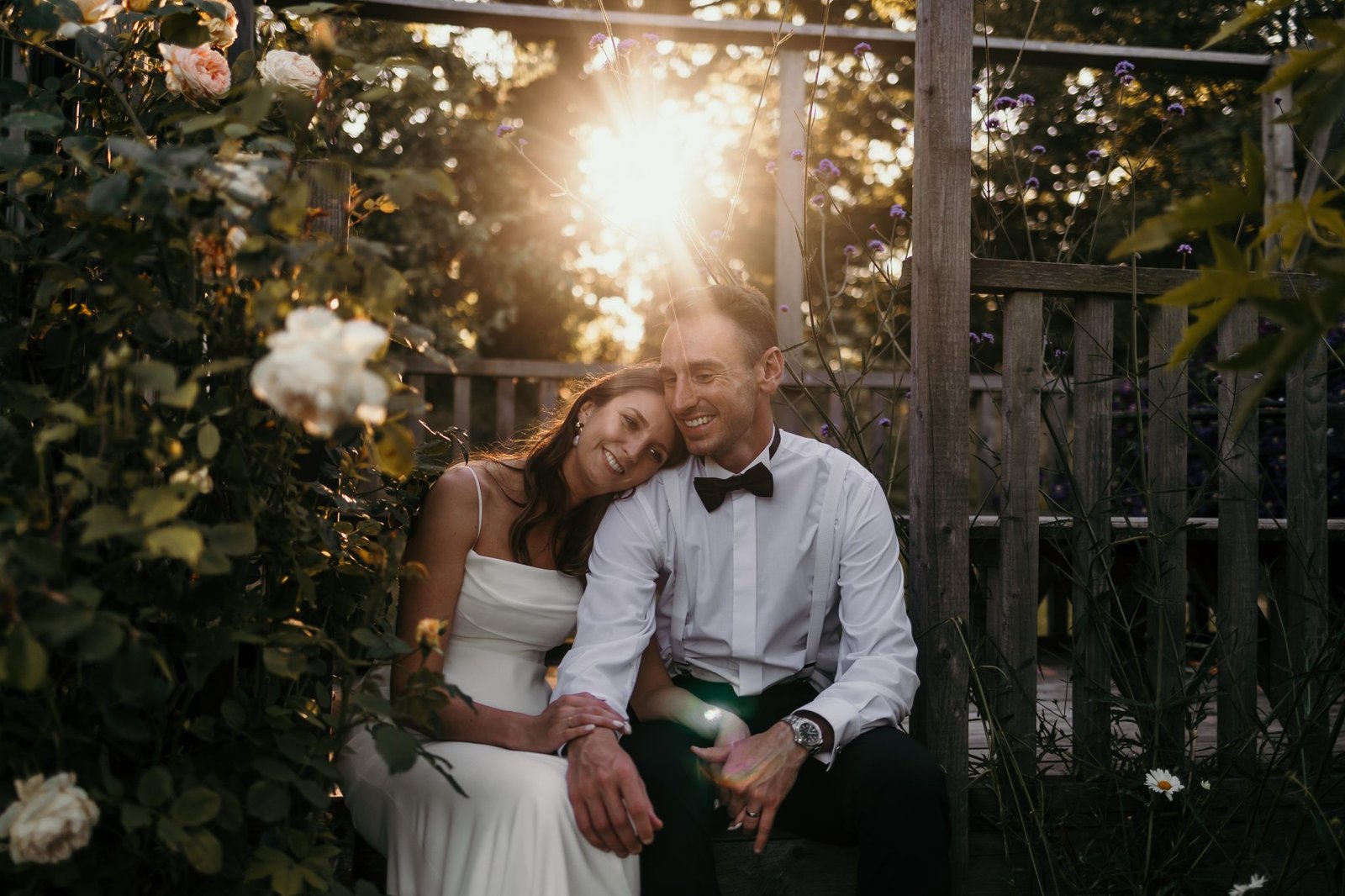 Wedding couple, sunset