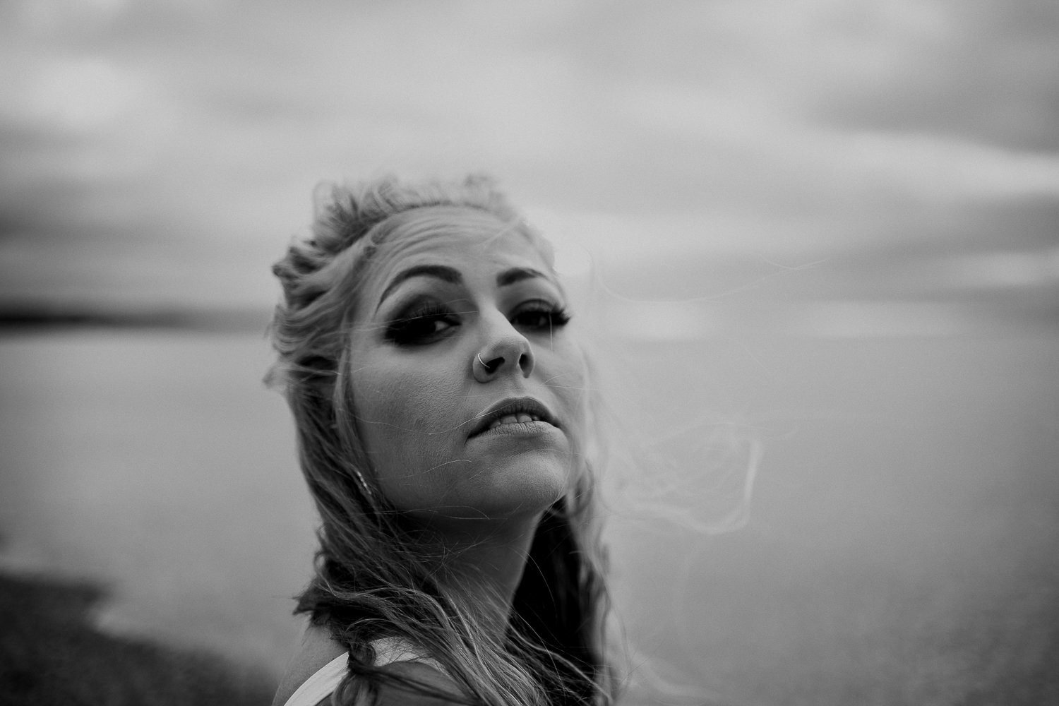 BLACK AND WHITE - Girl on the beach