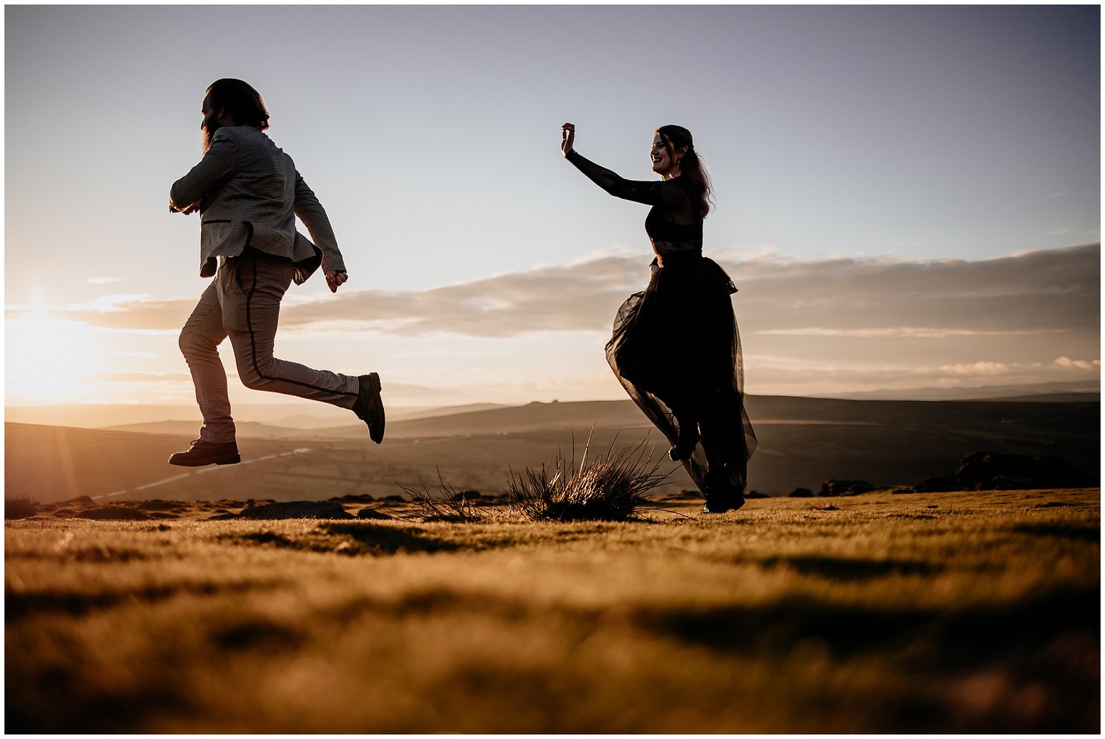 couple,dartmoor,portraits,rockrose photography,sunset,