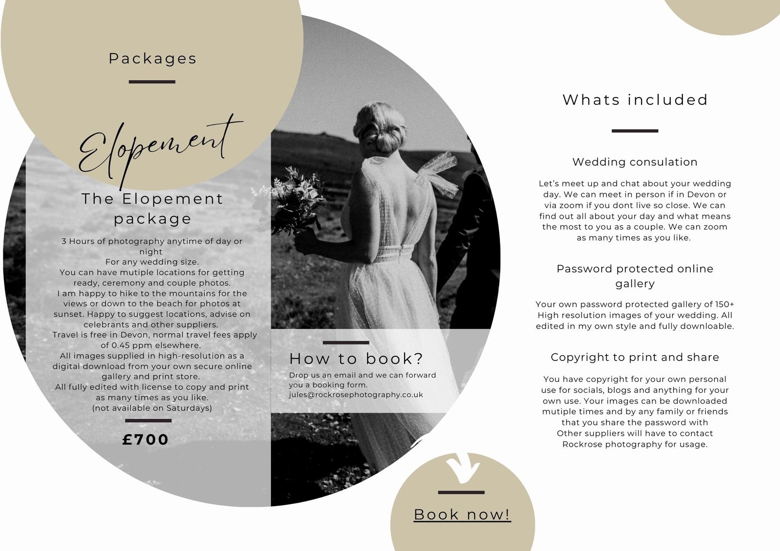 Elopement package and whats included