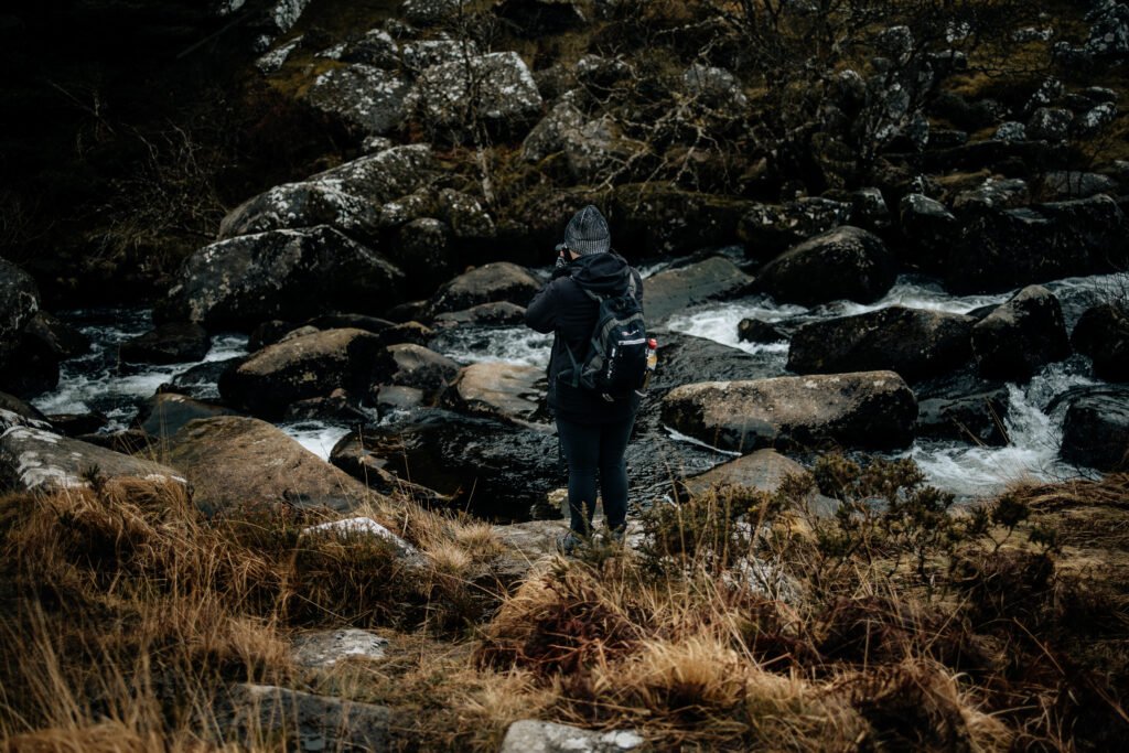 photographing the river