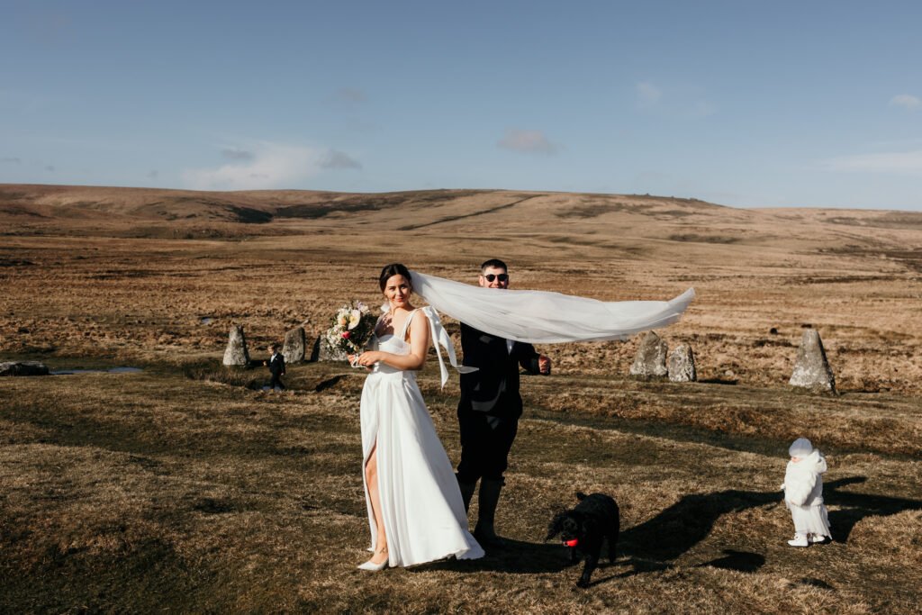 wind blowing veil on dartmoor